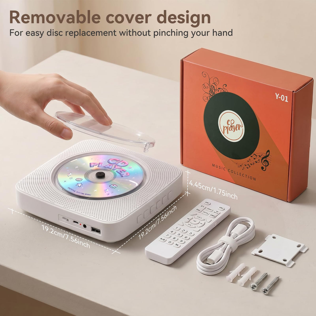 Portable Bluetooth Rechargeable CD Player with Speakers R465911