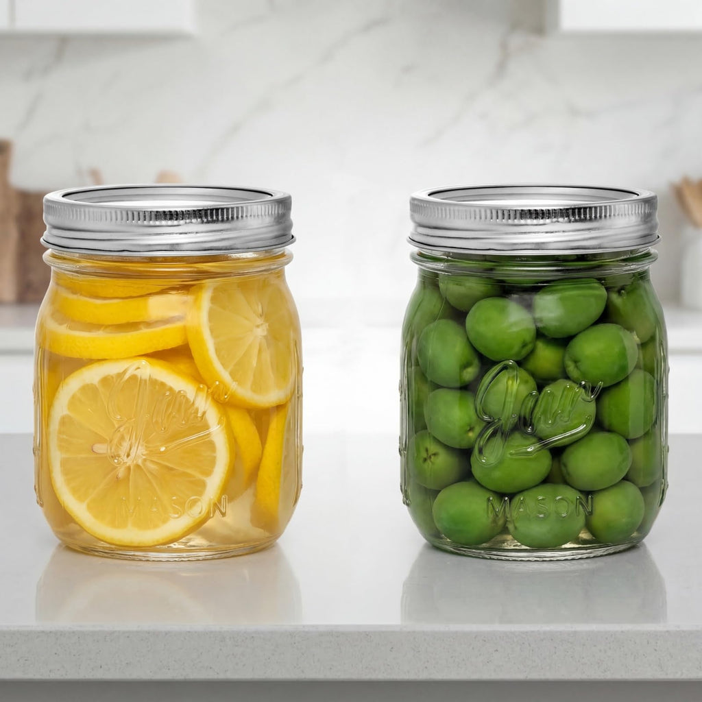 12 Pack 16 Oz Wide Mouth Glass Mason Jars K757521