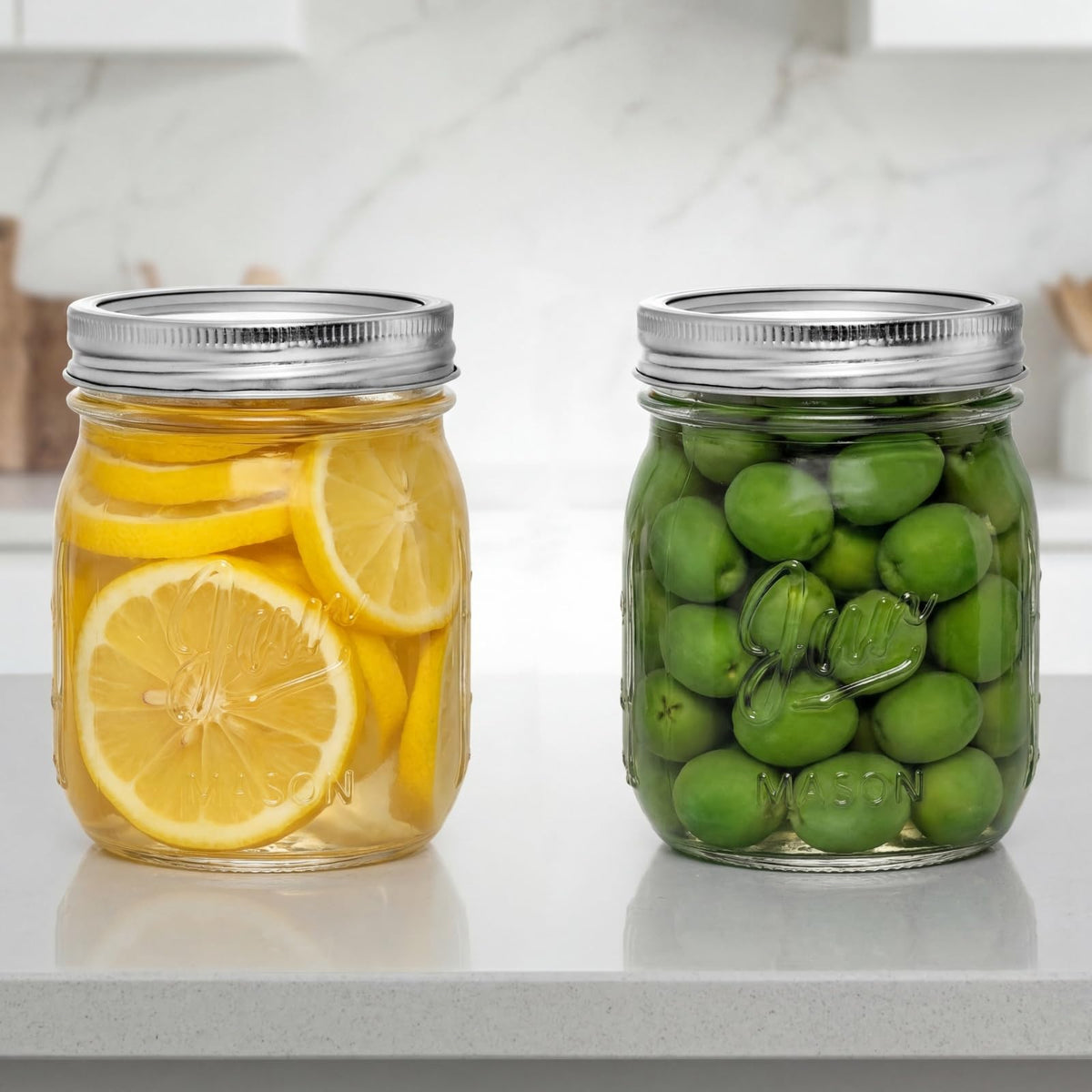 12 Pack 16 Oz Wide Mouth Glass Mason Jars K757521