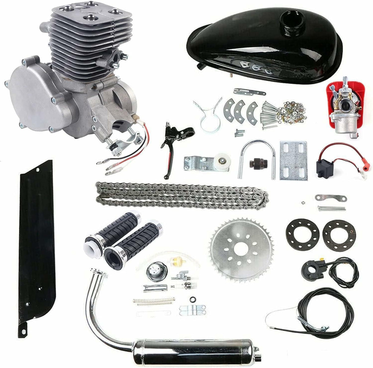 100cc 2 Stroke Bicycle Engine Kit with CDI Ignition 36-Tooth Sprocket L4193