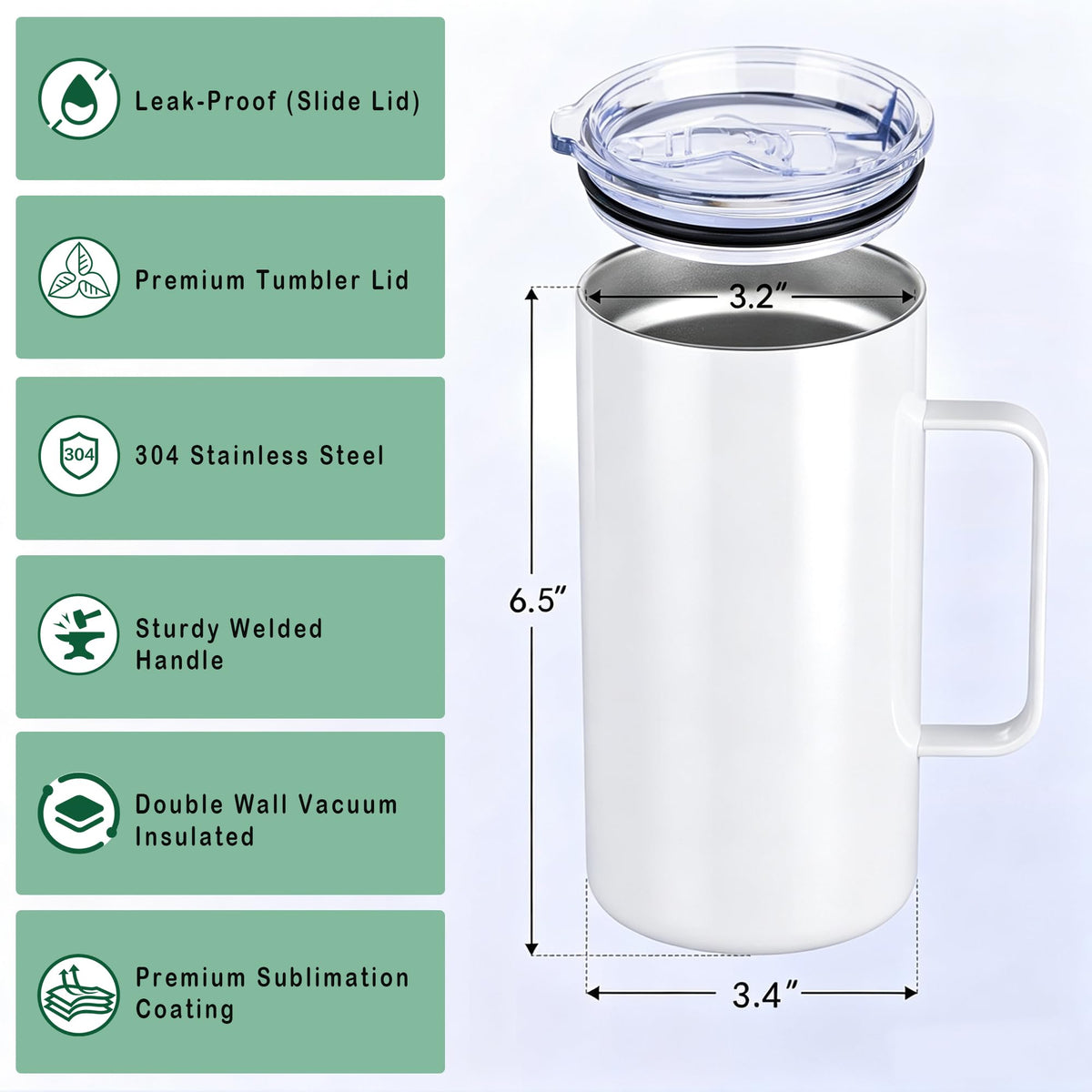 6 Pack 24 oz Sublimation Tumblers L822
