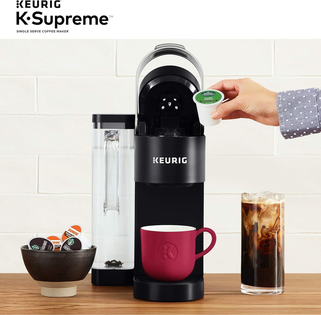 Single Serve K-Cup Pod Coffee Maker, 4 Brew Sizes, 66oz Removable Reservoir, Black F111