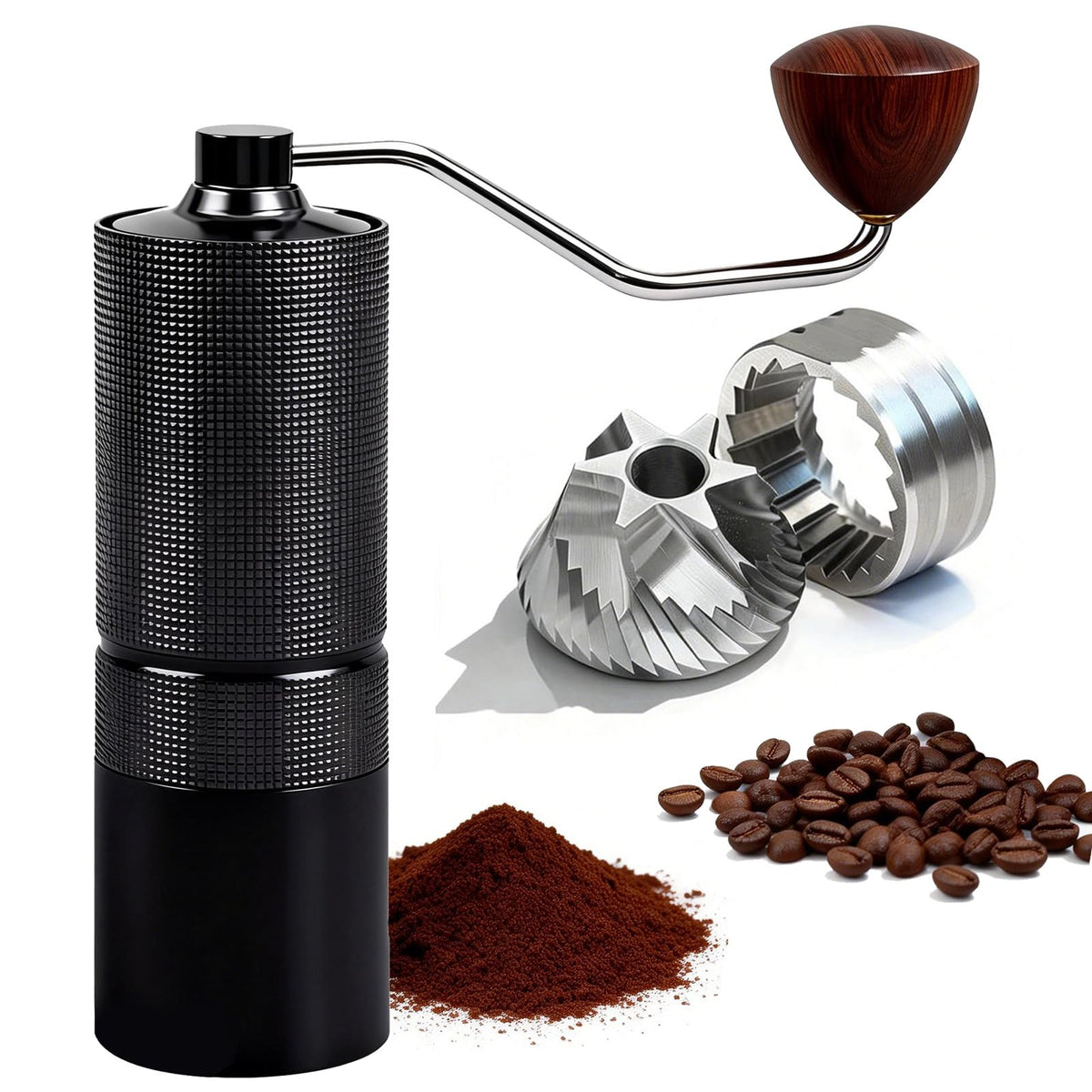 Manual Stainless Steel Conical Burr Coffee Grinder 20g Capacity U16065