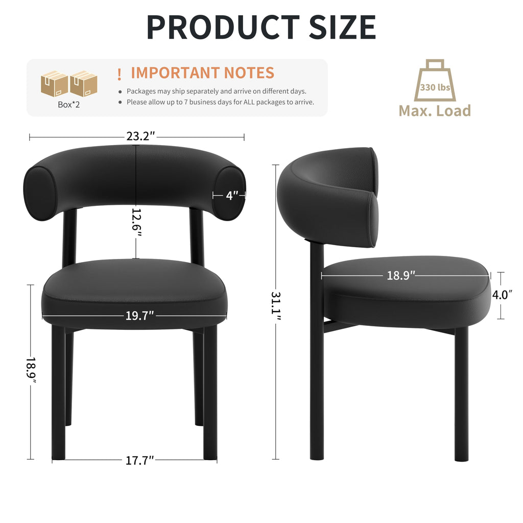 Black Faux Leather Dining Chairs Set of 4 C792640