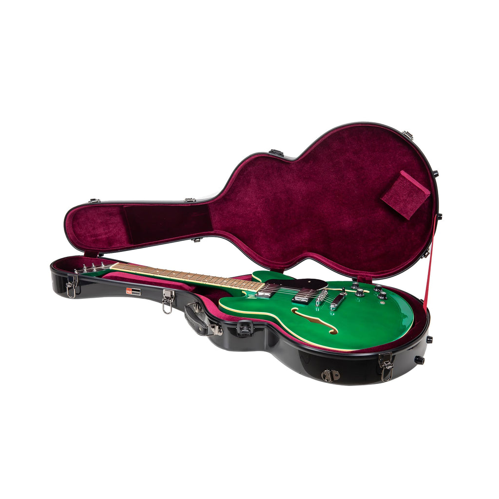Black Fiberglass Semi-Hollow & Hollowbody Electric Guitar Case E218