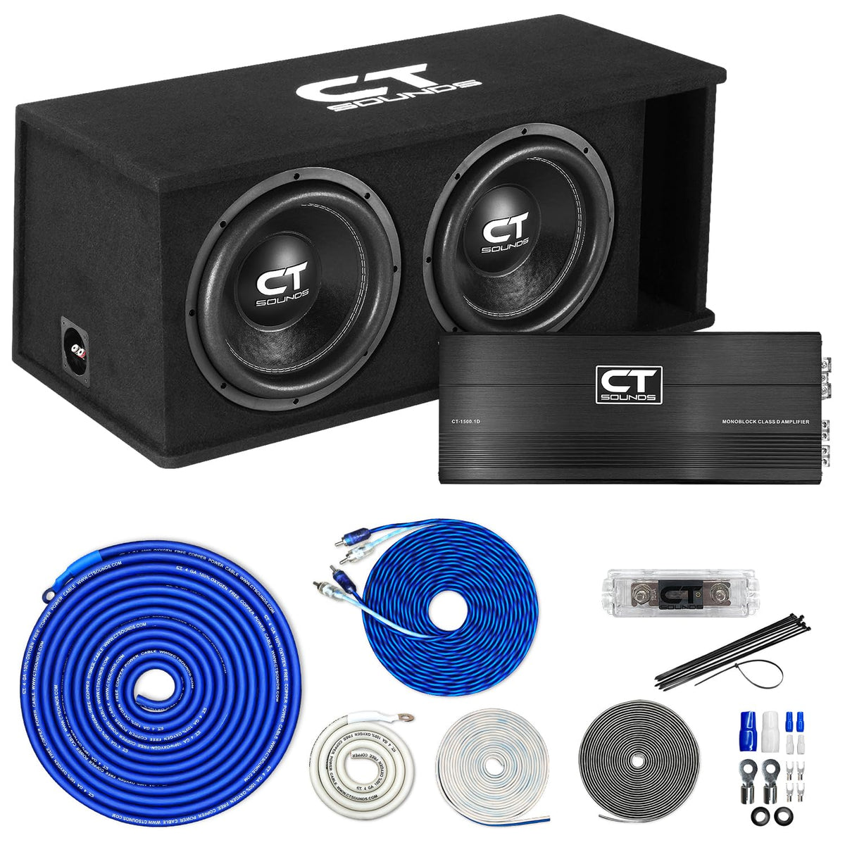 Dual 12” 2600W Subwoofer Box and Amplifier R991