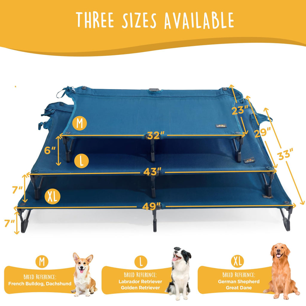 Large Elevated Dog Cot with Non-Slip Feet, Dark Blue C32481