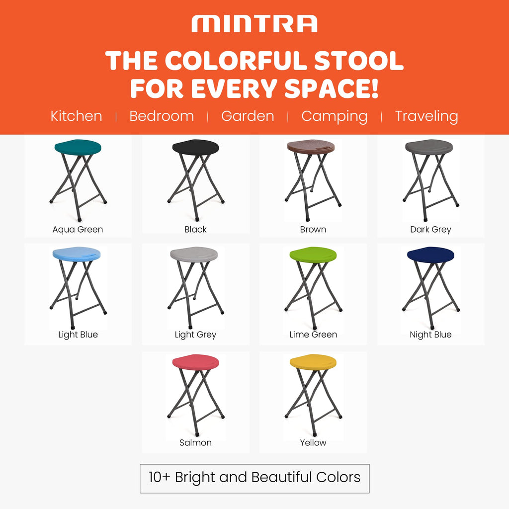 Folding Stools 18.5in Metal Heavy Duty 1 Pack Teal M87720
