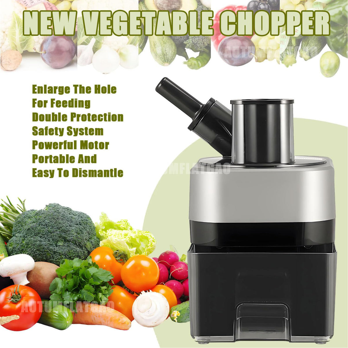 4 in 1 Electric Vegetable Chopper with 4 Stainless Steel Blades P31601
