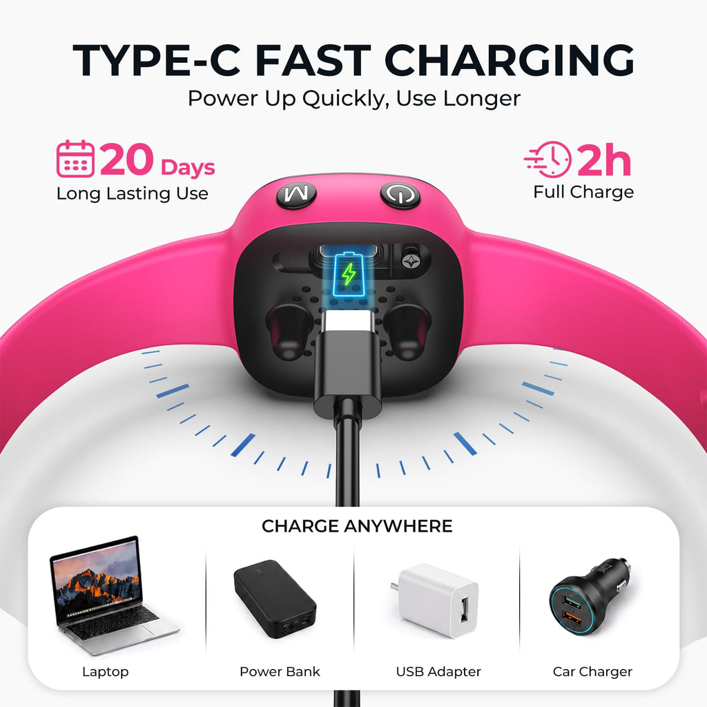 No Bark Collar with Silicone Strap, Pink E10431