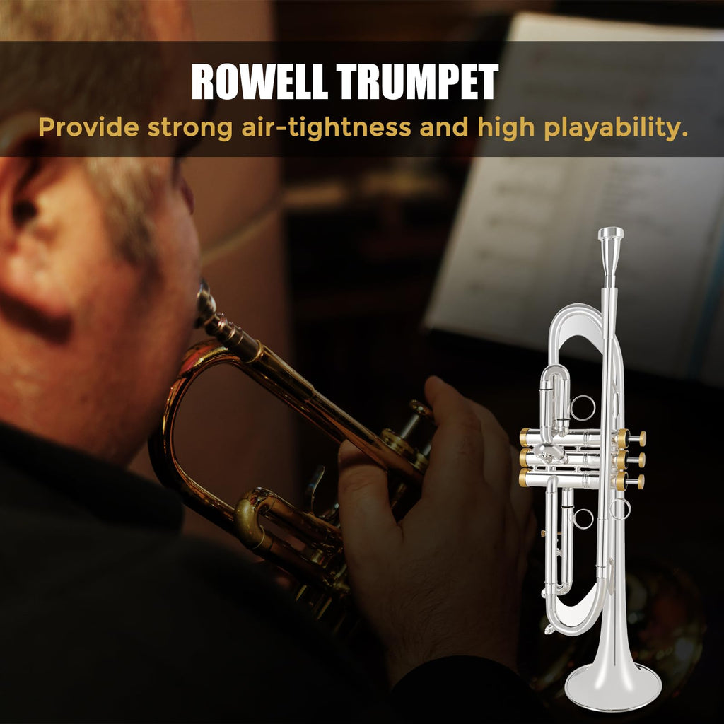 Bb Trumpet Brass Instruments Set with 7C Mouthpiece, Cloth and Gloves V5657