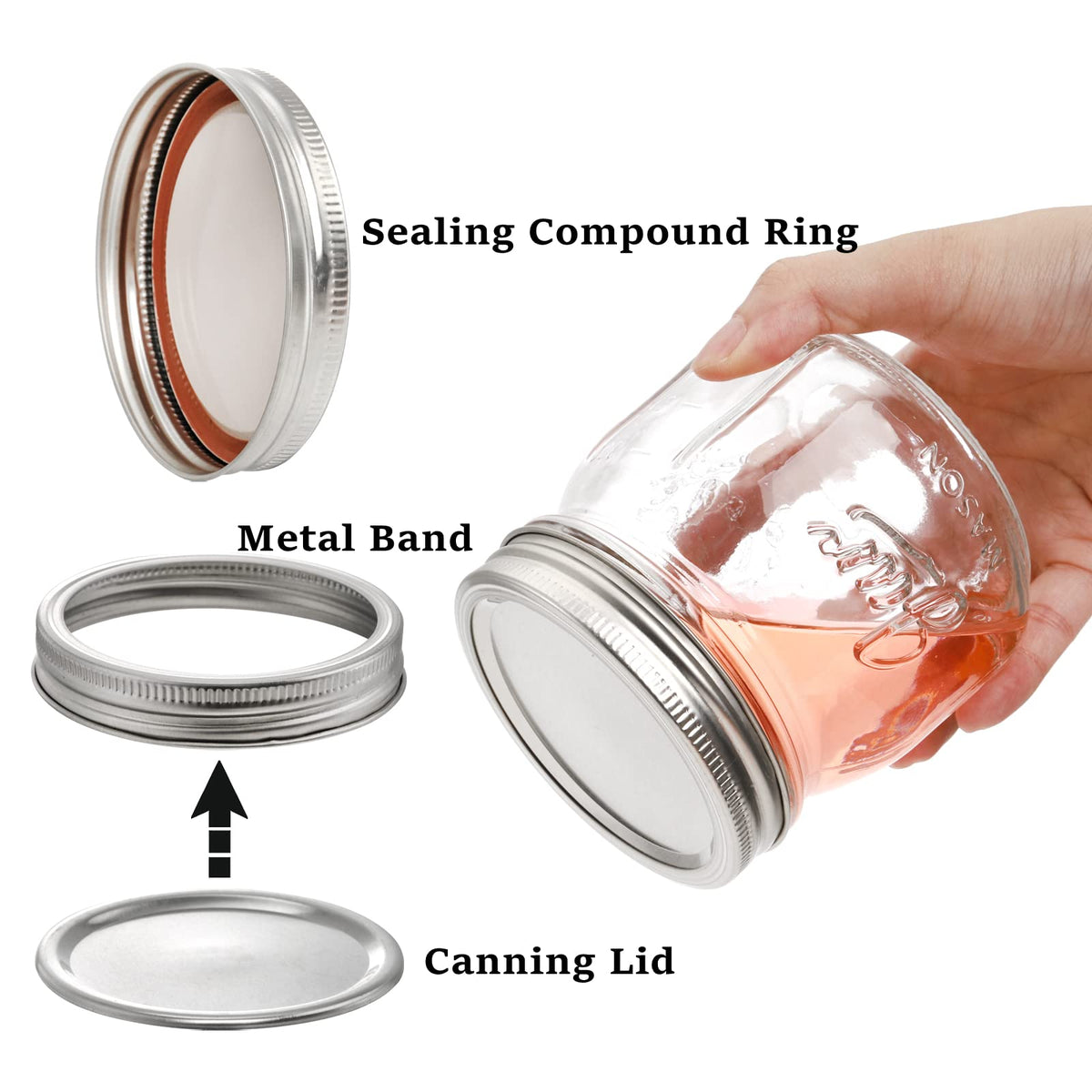 12 Pack 16 Oz Wide Mouth Glass Mason Jars K757521