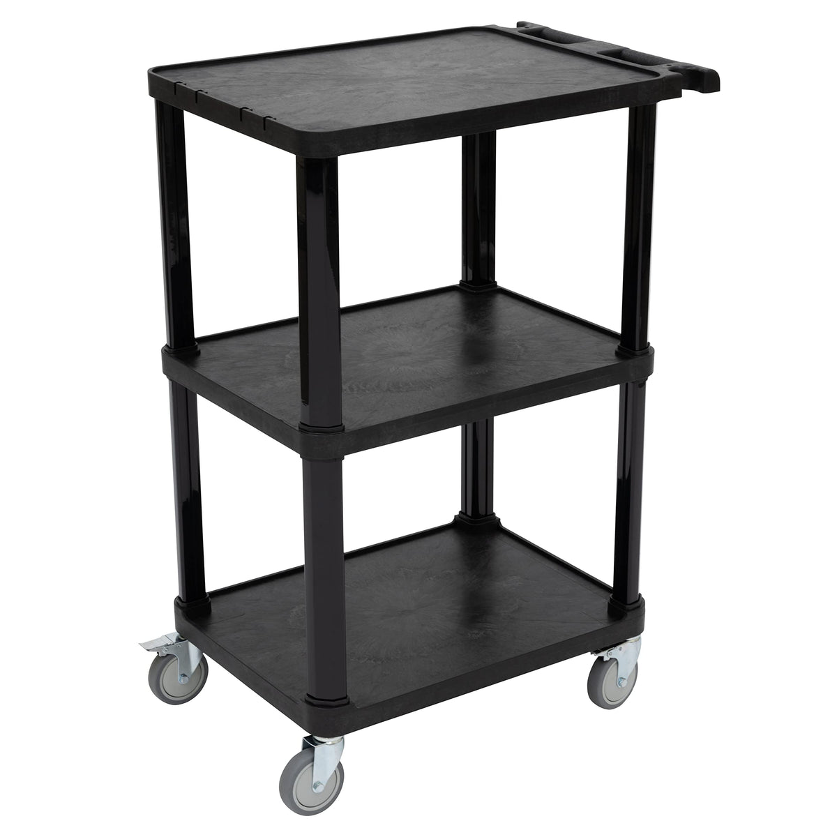 3-Tier Plastic Utility Cart with Lockable Wheels D230
