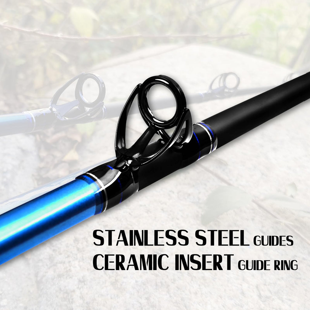 1-Piece 2-Piece Saltwater Trolling Rod Conventional Boat Fishing Pole F938825