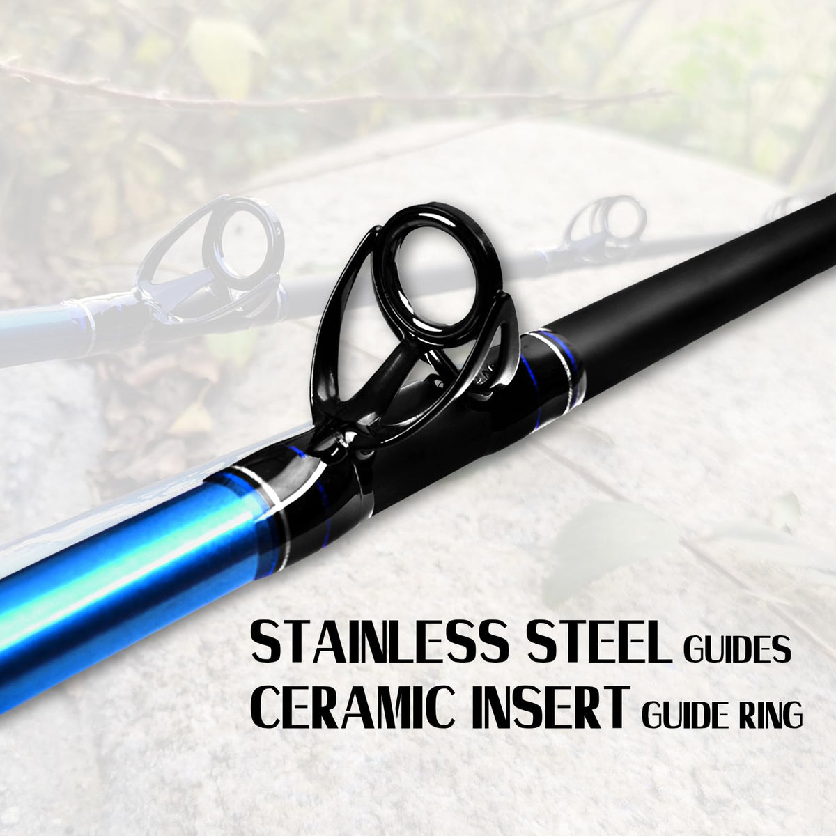 1-Piece 2-Piece Saltwater Trolling Rod Conventional Boat Fishing Pole F938825