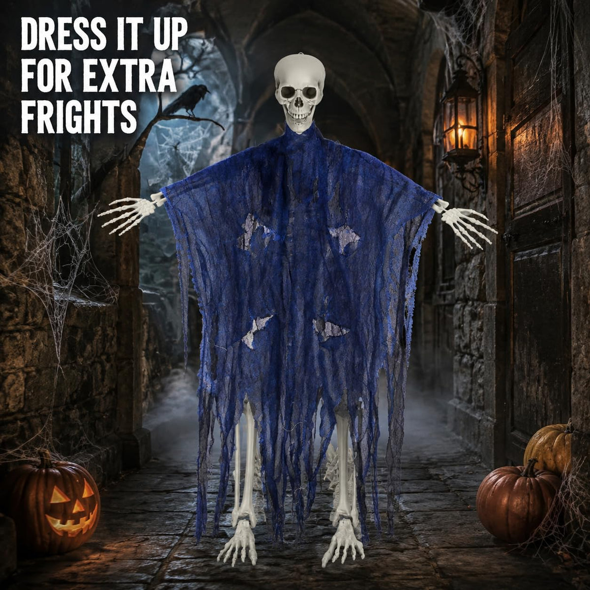 5.4ft/165cm White Posable Life Size Skeleton D91087