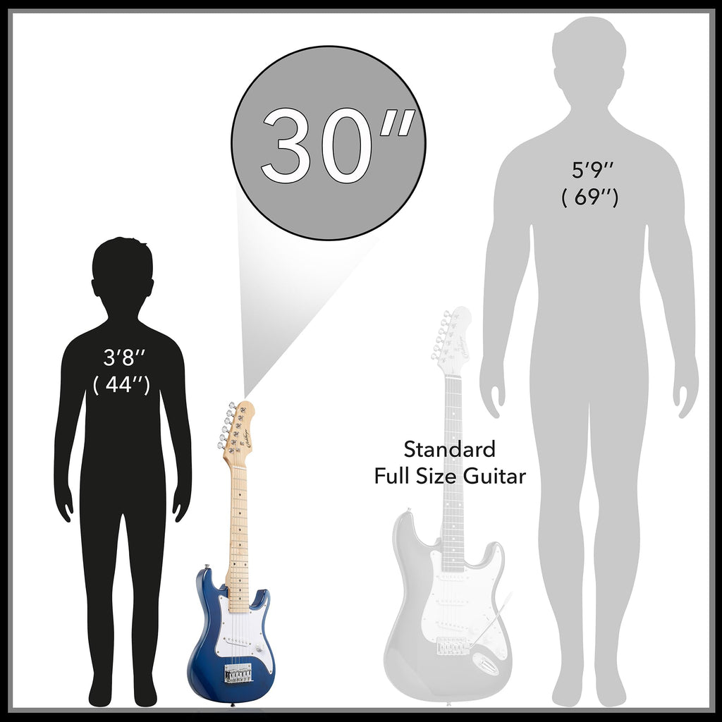 30-inch Kids Electric Guitar Beginner Kit with Amplifier, Blue J599