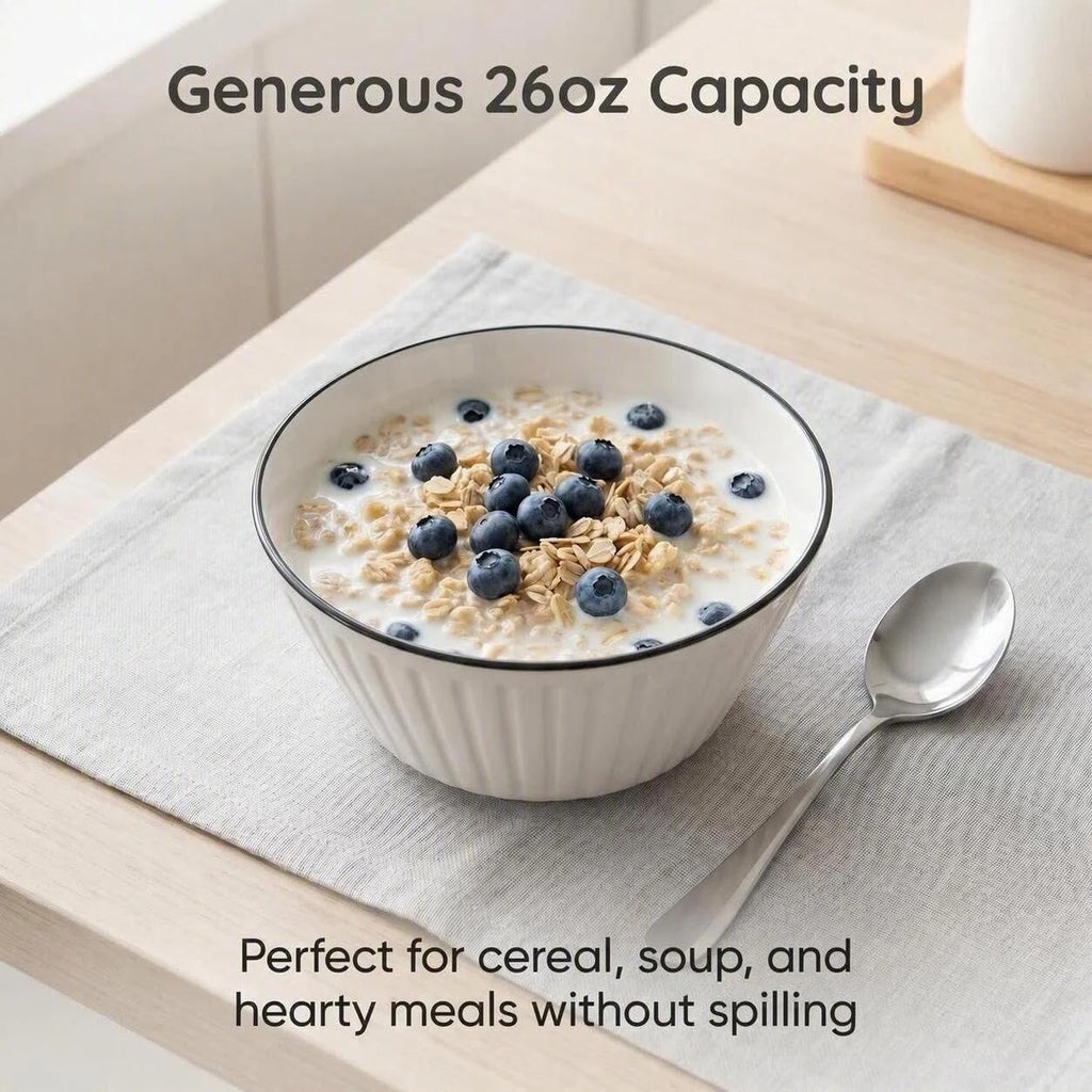 White Ceramic Serving Bowls Set of 4 R3915