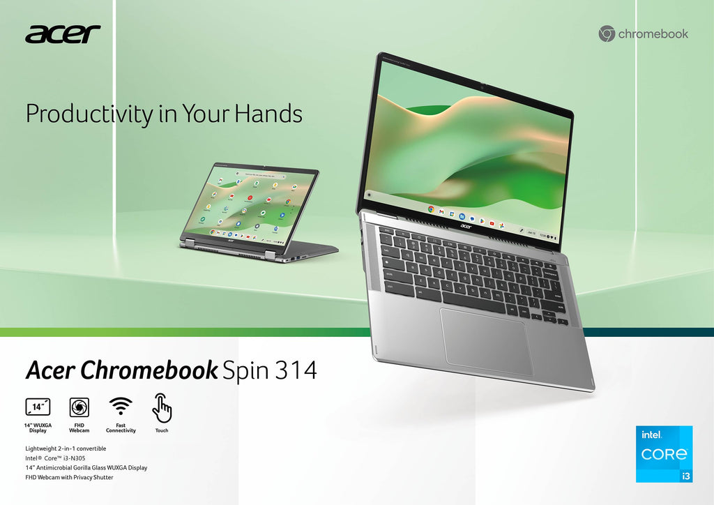 14" Convertible Laptop Intel Core i3 8GB 128GB Chrome OS D231