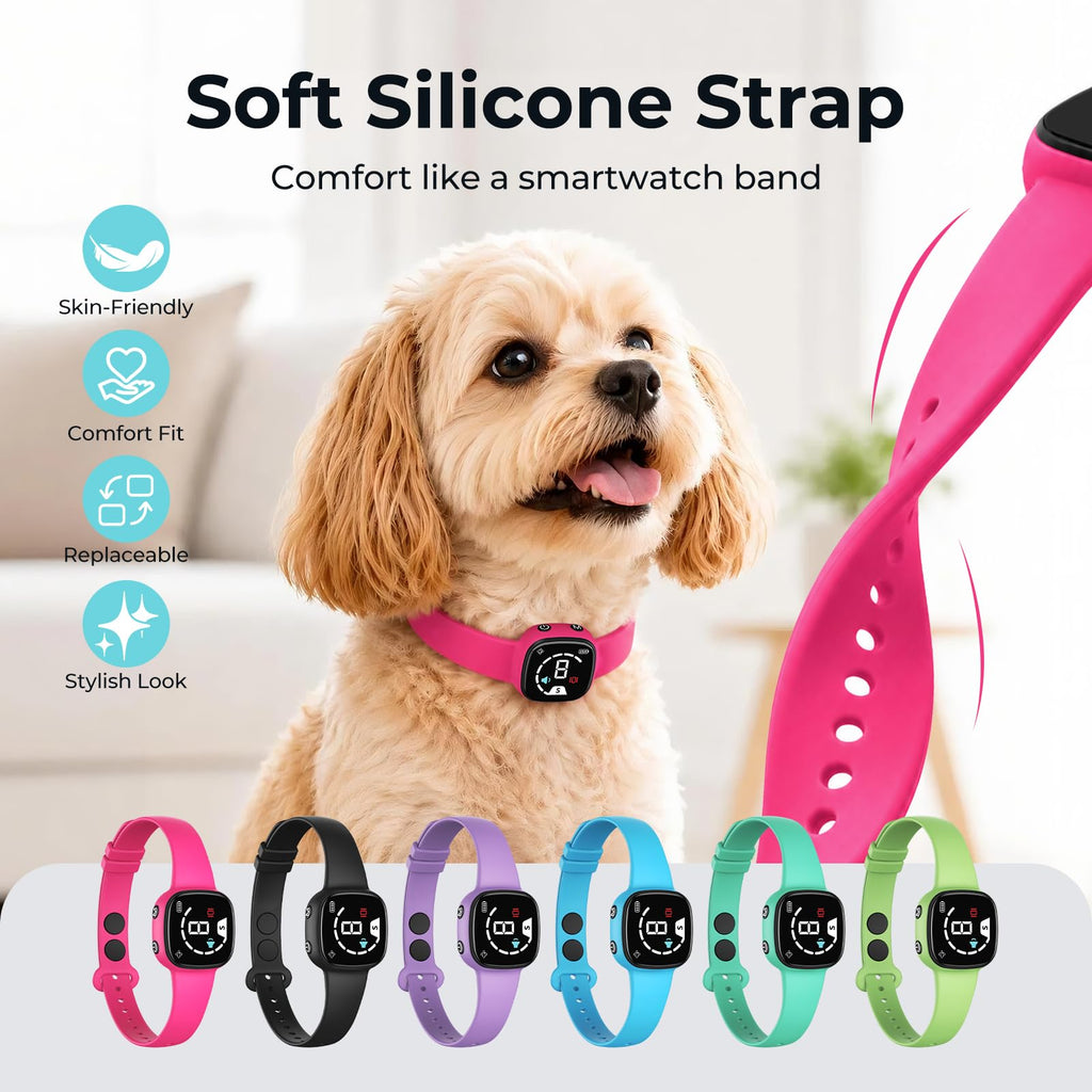 No Bark Collar with Silicone Strap, Pink E10431
