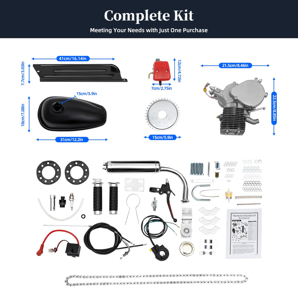 100cc 2 Stroke Bicycle Engine Kit with CDI Ignition 36-Tooth Sprocket L4193