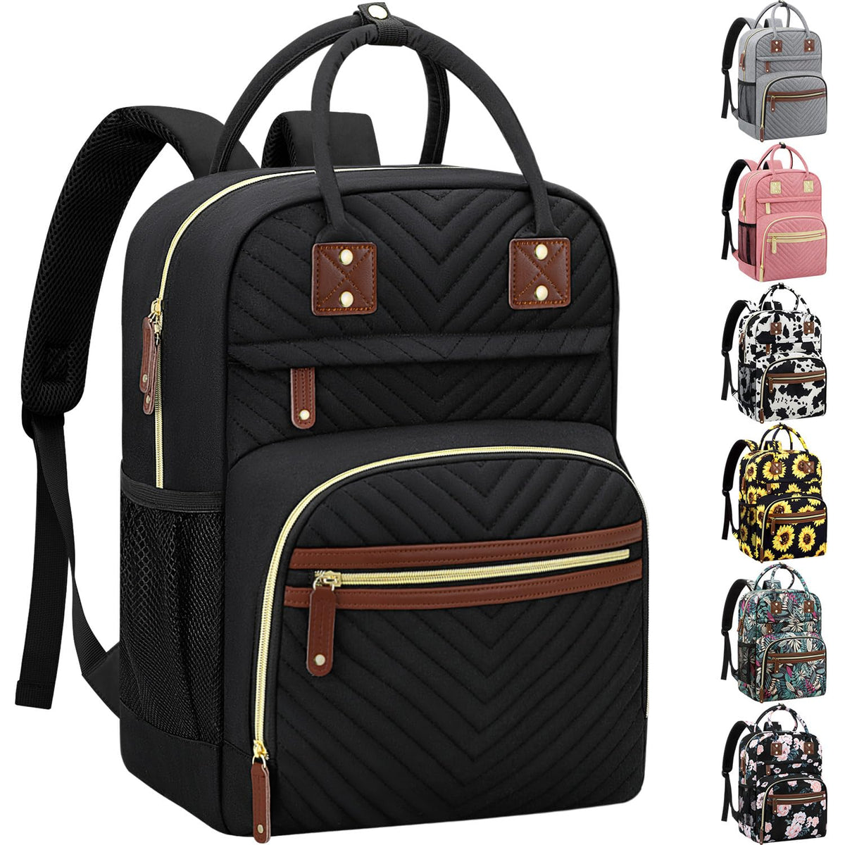 Diaper Bag Backpack with Insulated Pockets Black L1714
