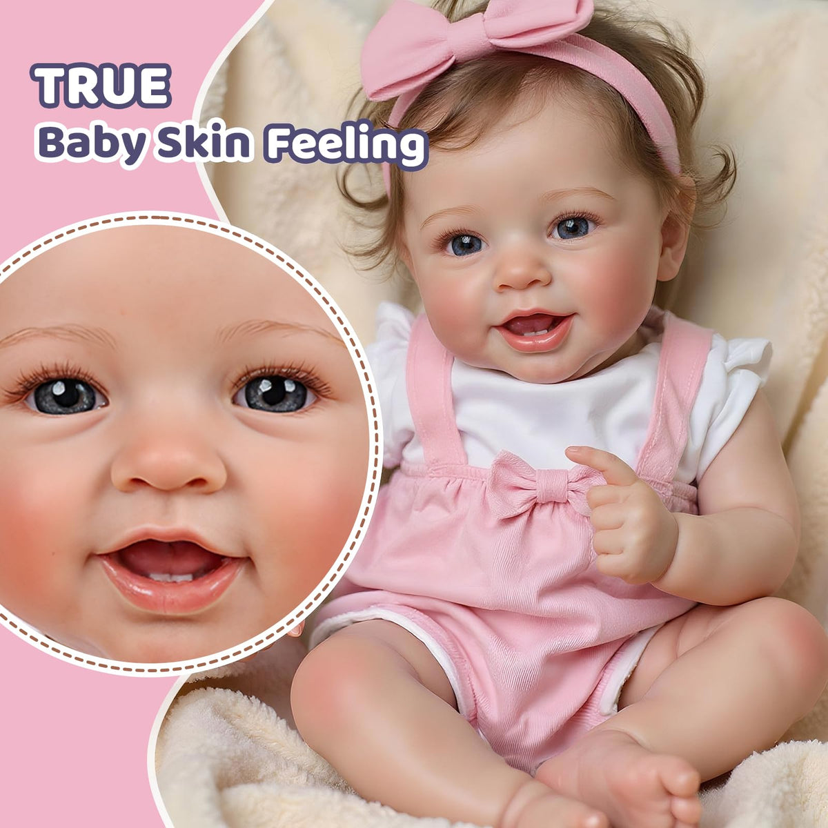 20 Inch Reborn Baby Dolls Girl with Rooted Hair N9542