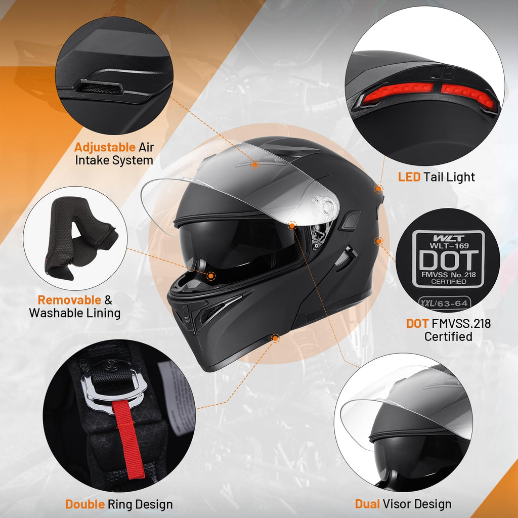 Full Face Modular Motorcycle Helmet N8092