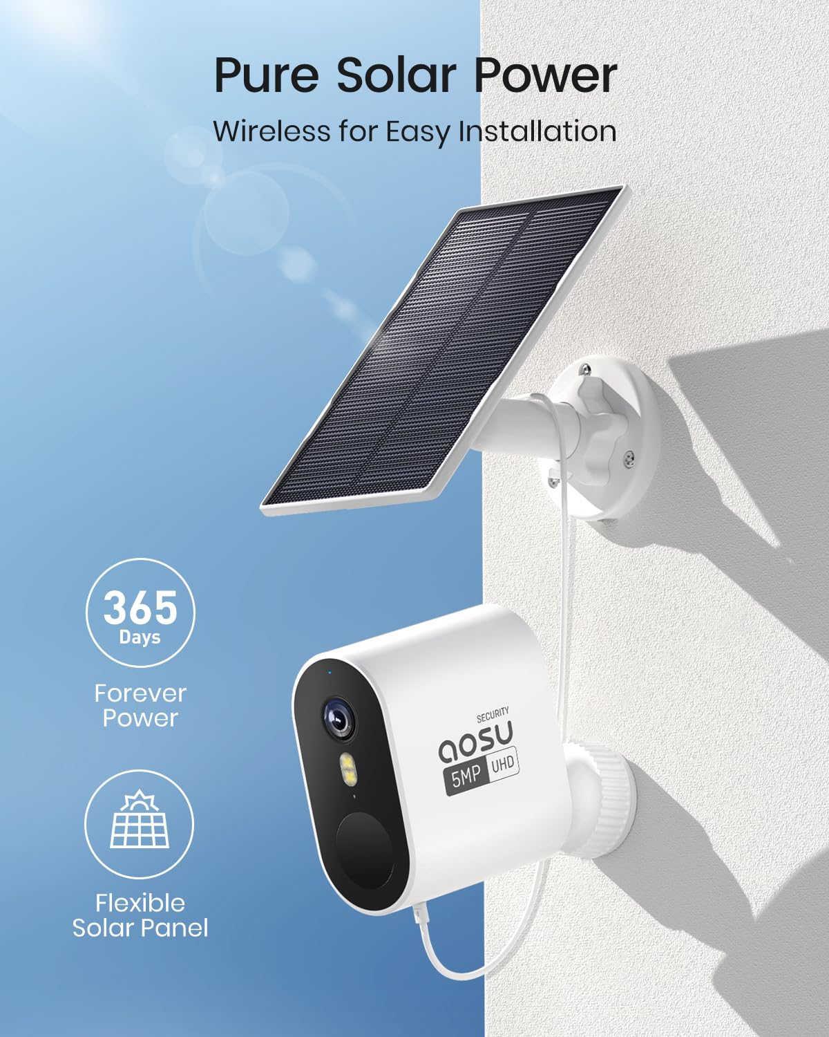 3K/5MP Solar Security Cameras Wireless Outdoor System, 2-Cam-Kit J242