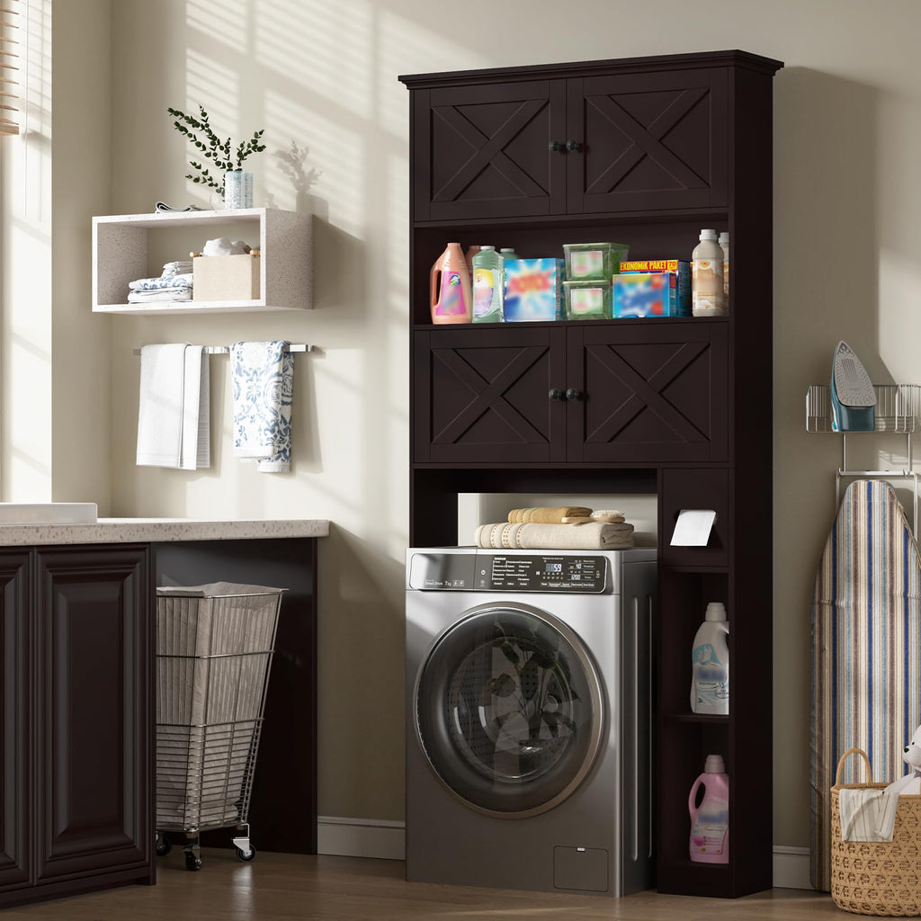 Over The Toilet Storage Cabinet with Doors & Paper Holder U53333