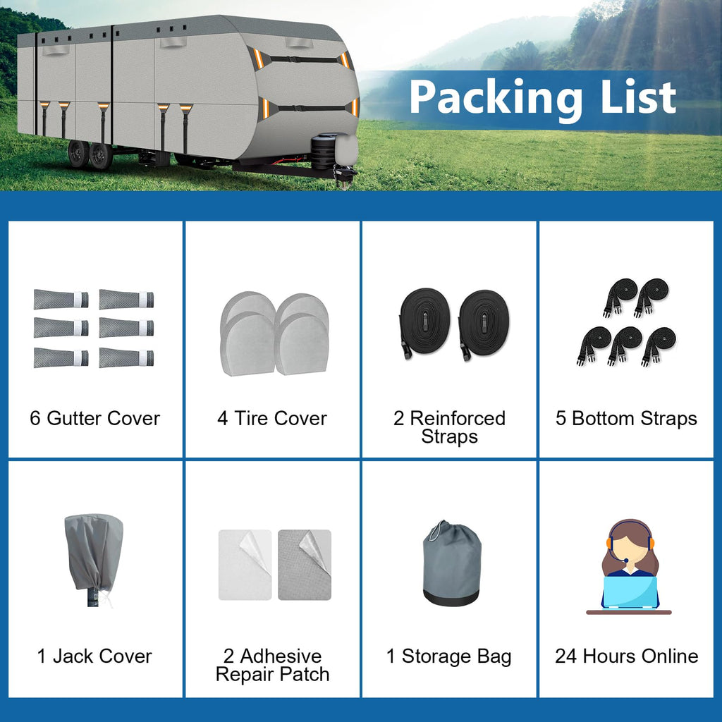 22-24 ft 500D Oxford Waterproof Travel Trailer Cover M36607