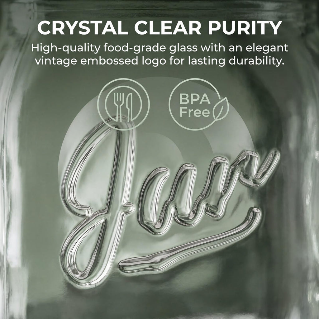 12 Pack 16 Oz Wide Mouth Glass Mason Jars K757521