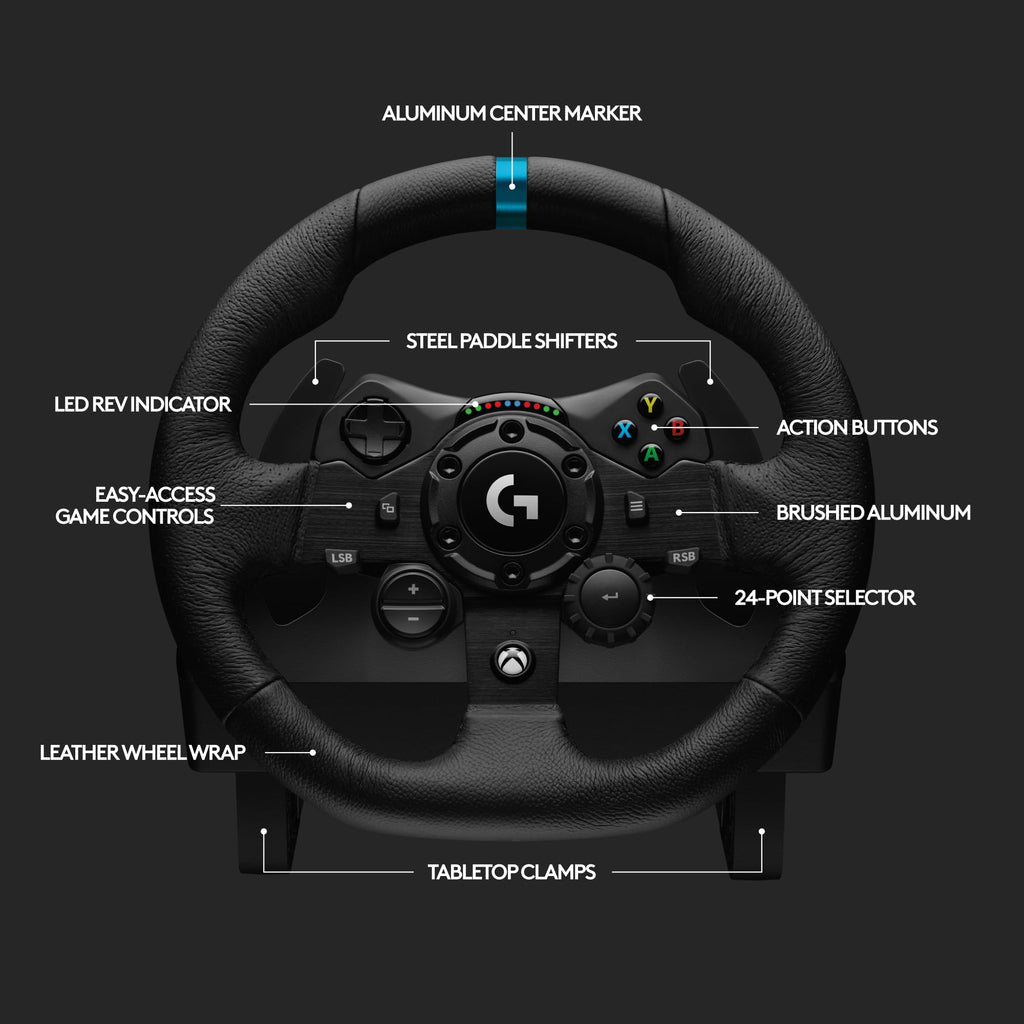 Racing Wheel and Pedals with Force Feedback and Leather Wheel Cover R87958