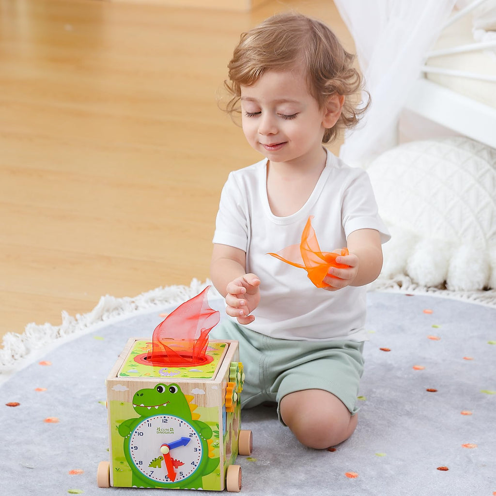 Montessori Wooden Activity Cube Toys T9450