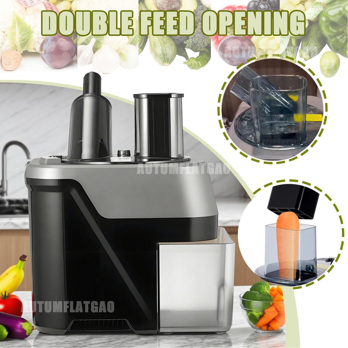 4 in 1 Electric Vegetable Chopper with 4 Stainless Steel Blades P31601