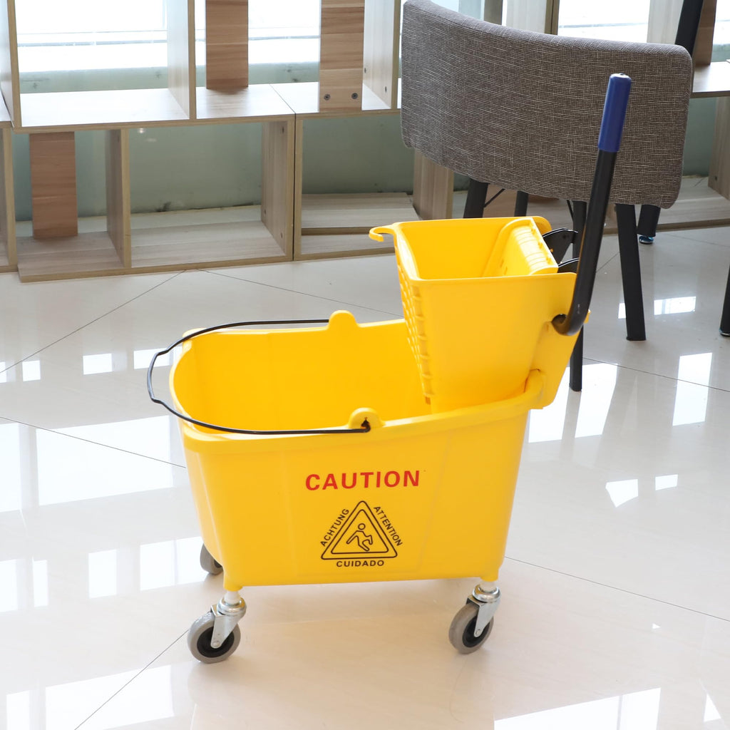 Commercial Mop Bucket with Side Press Wringer on Wheels S39706