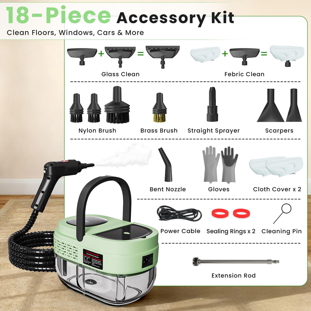 2500W Handheld Steam Cleaner, 3 Steam Levels, 1600Ml Tank Q798