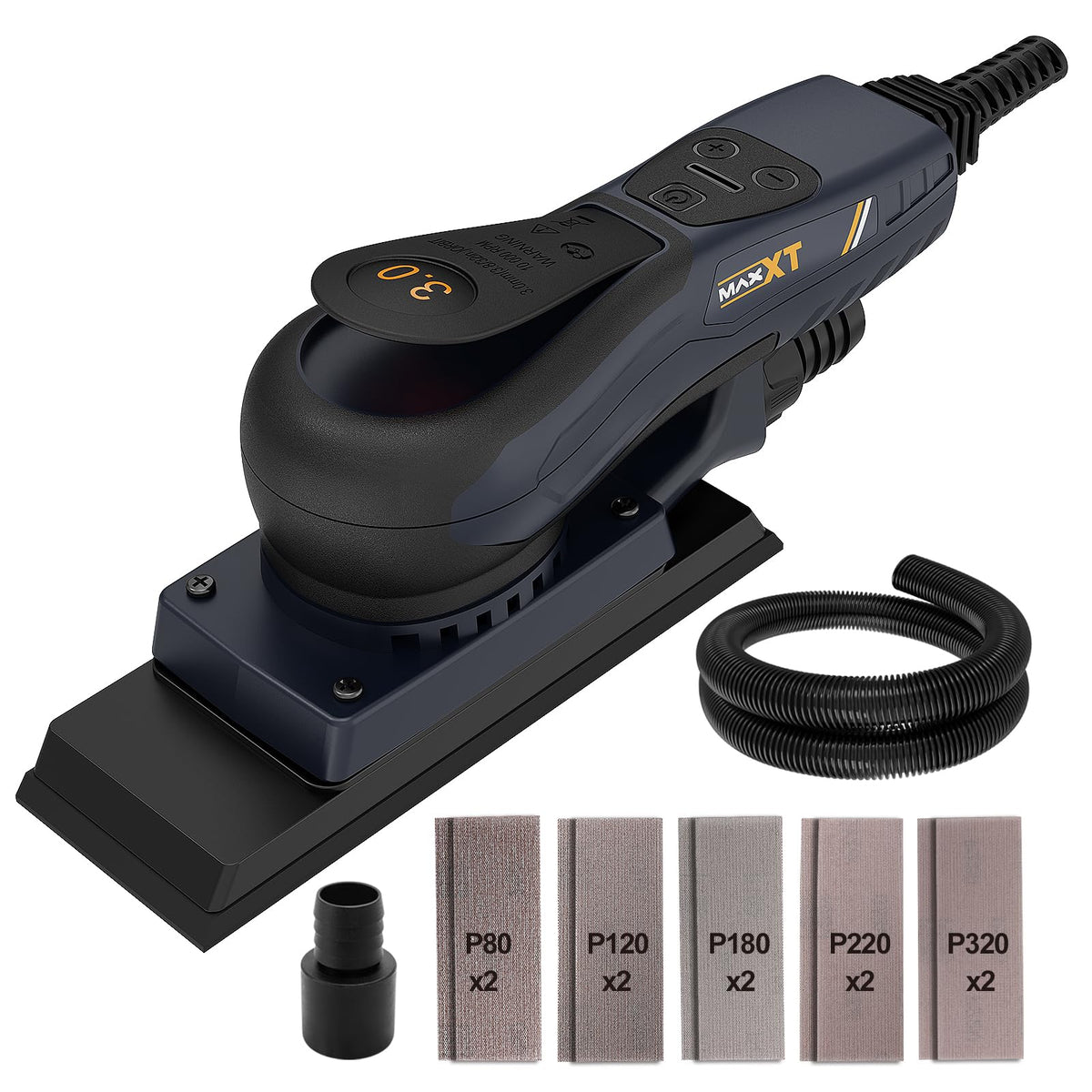 Brushless 3mm Orbital Sander 350W Variable Speed with 10 Sanding Paper V87439