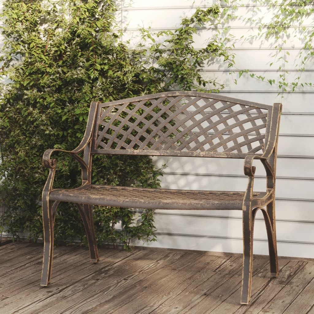 Bronze Floral Cast Iron 40.2 Inch Garden Bench K383