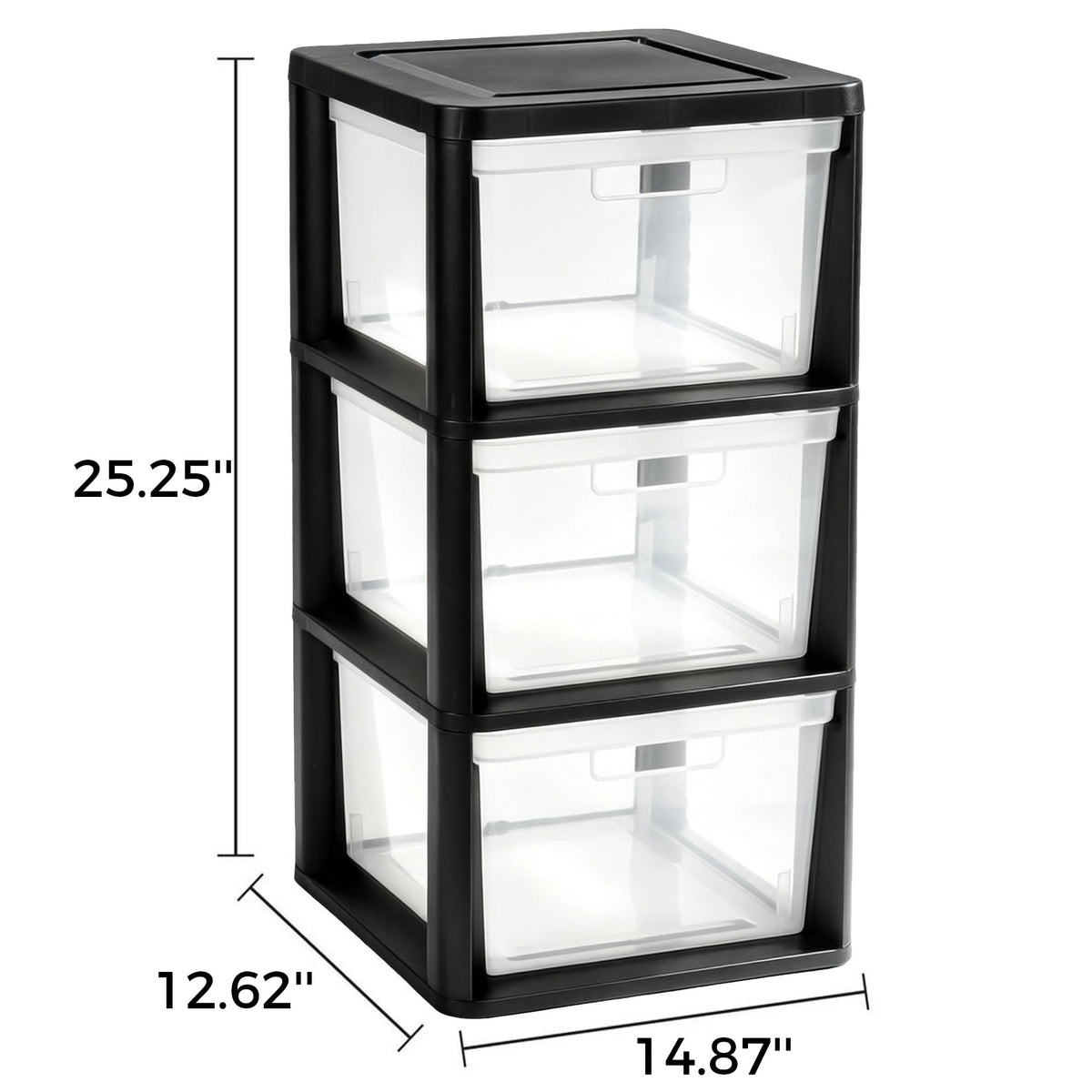 3-Drawer Plastic Storage Organizer Tower G985