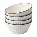 White Ceramic Serving Bowls Set of 4 R3915