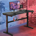47 Inch T-Shaped Gaming Desk with Headphone Hook and Cup Holder Z792017