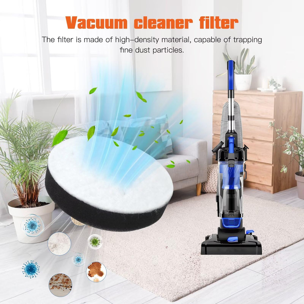 4 Pack Replacement Filter for Bagless Upright Vacuum M852