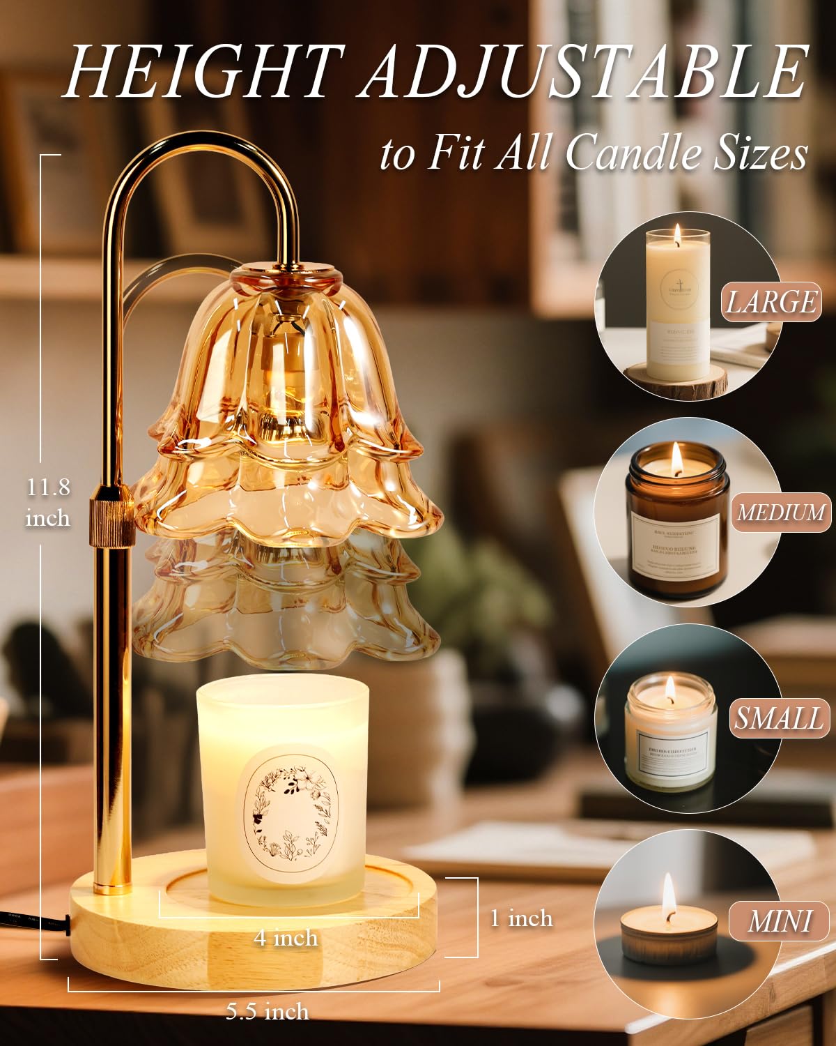 Dimmable Candle Warmer Lamp with Timer H790879