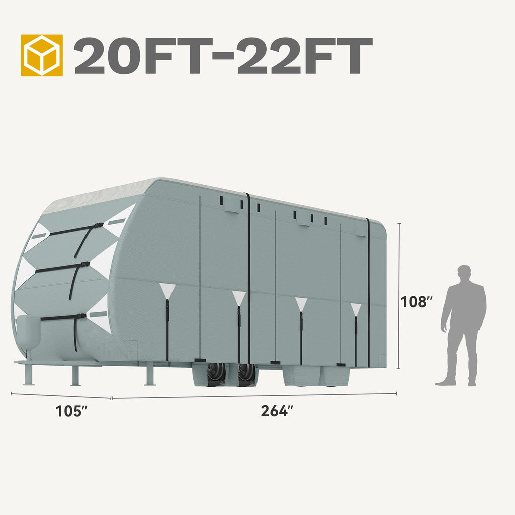 20-22FT Waterproof Rip-Stop Travel Trailer Cover B5648