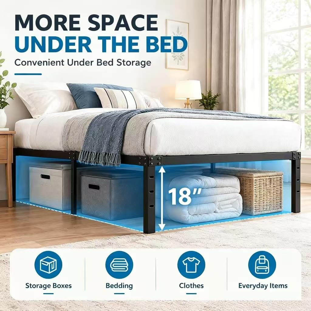 Queen Size Metal Platform Bed Frame R7189