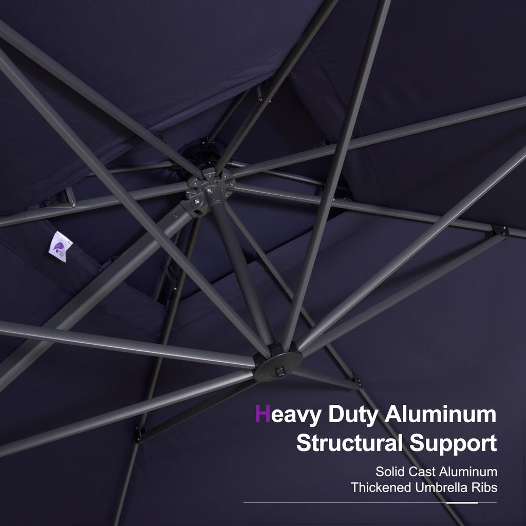 10FT Double Top Navy Blue Cantilever Umbrella K6063