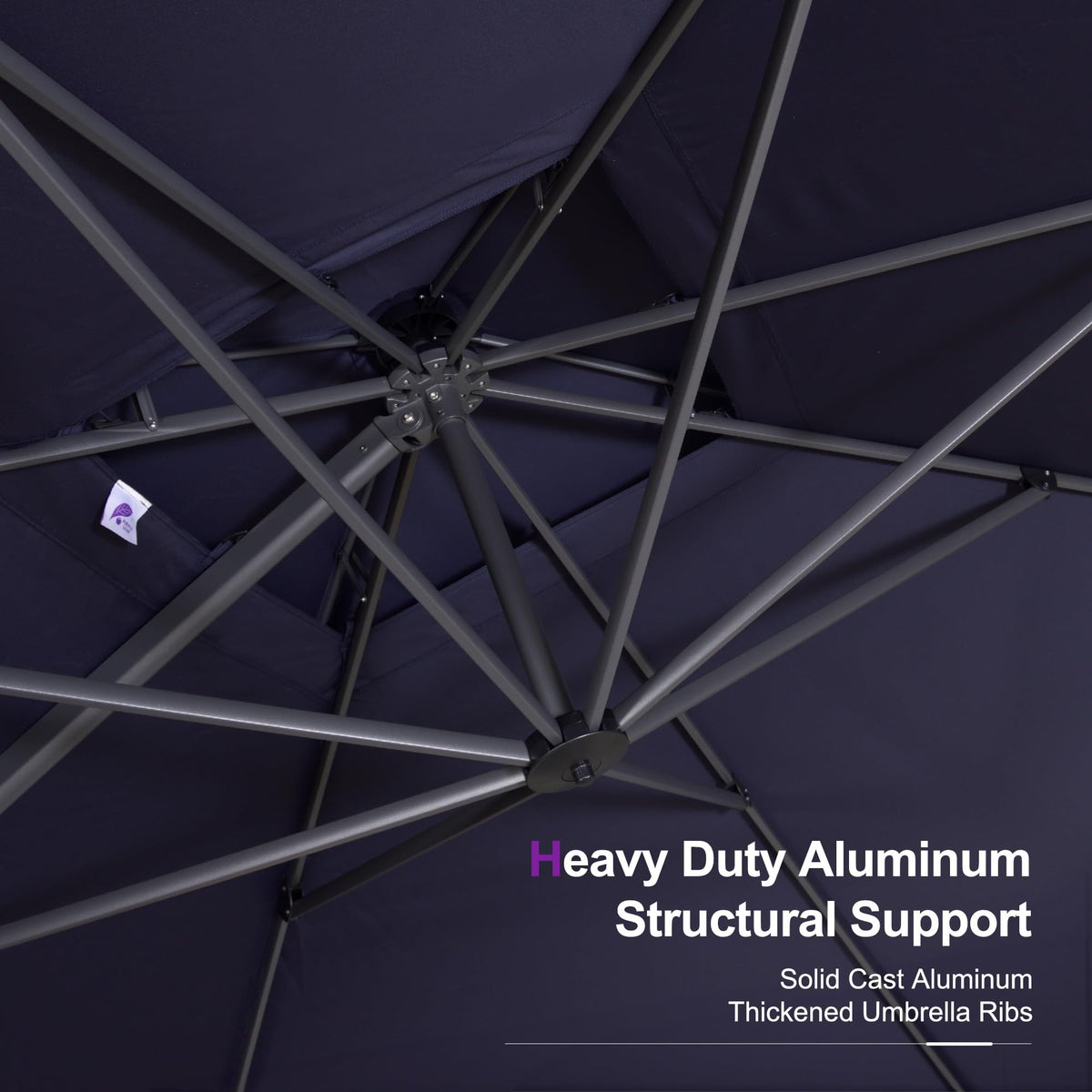 10FT Double Top Navy Blue Cantilever Umbrella K6063