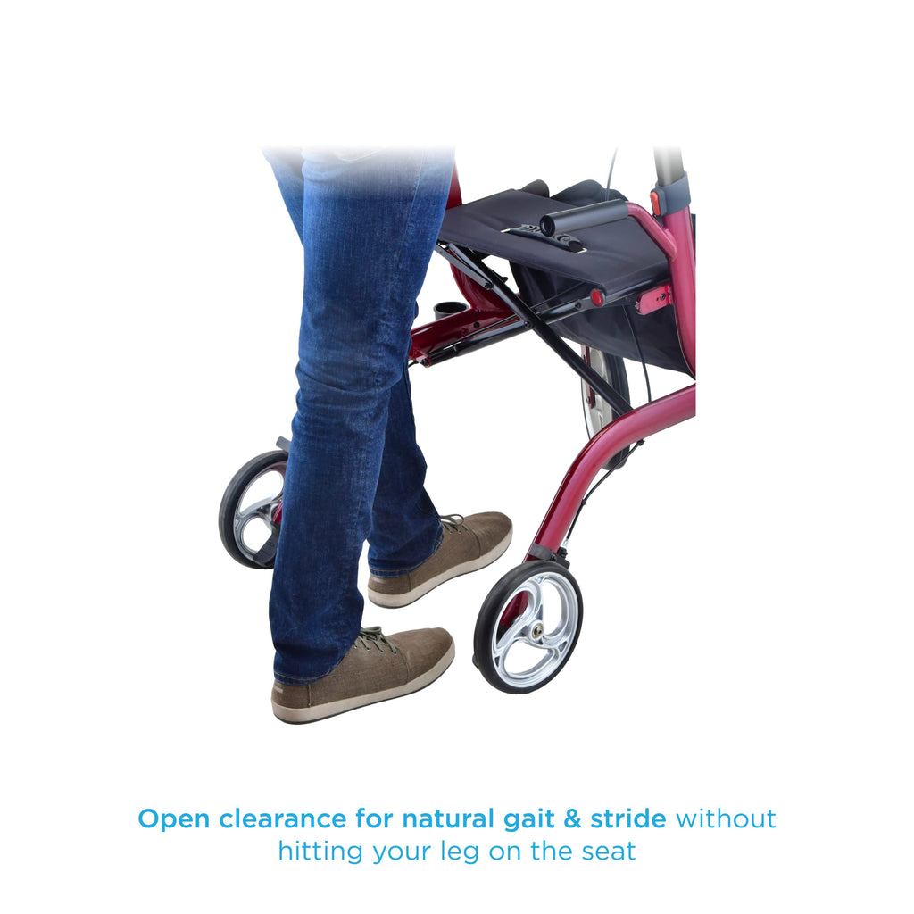 Blue Upright Rollator Walker with 10 Inch Front Wheels Z409