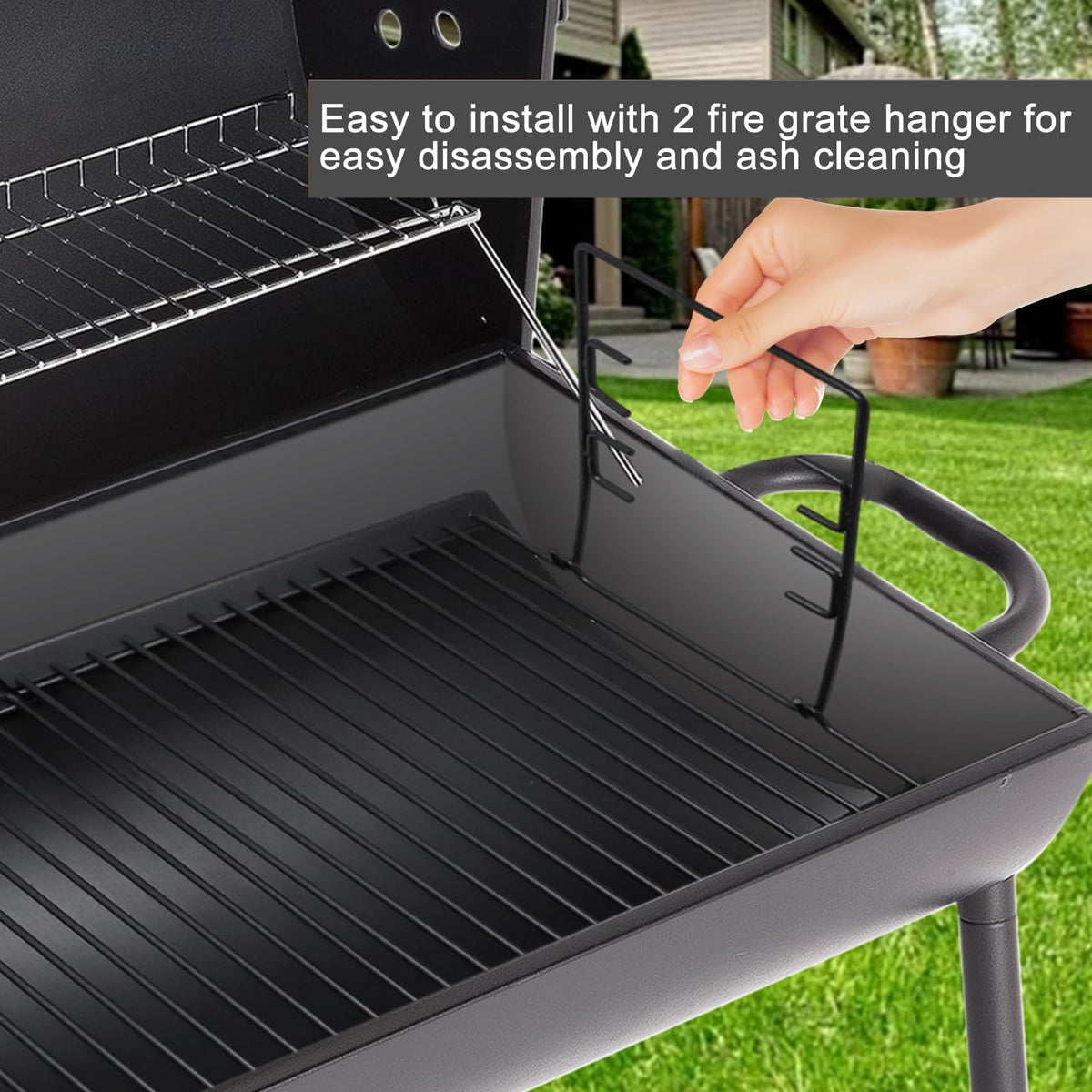 Adjustable Ash Pan Drip Pan with 2pcs Grate Hangers X37059